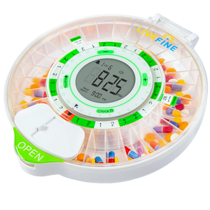 Automatic Pill Dispenser with Clear Lid and Large Display
