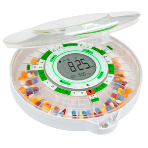 Automatic Pill Dispenser with Clear Lid and Large Display